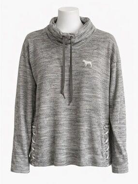 Size M PINK Victoria’s Secret Women’s Y2K Cowl Neck Pullover Grey